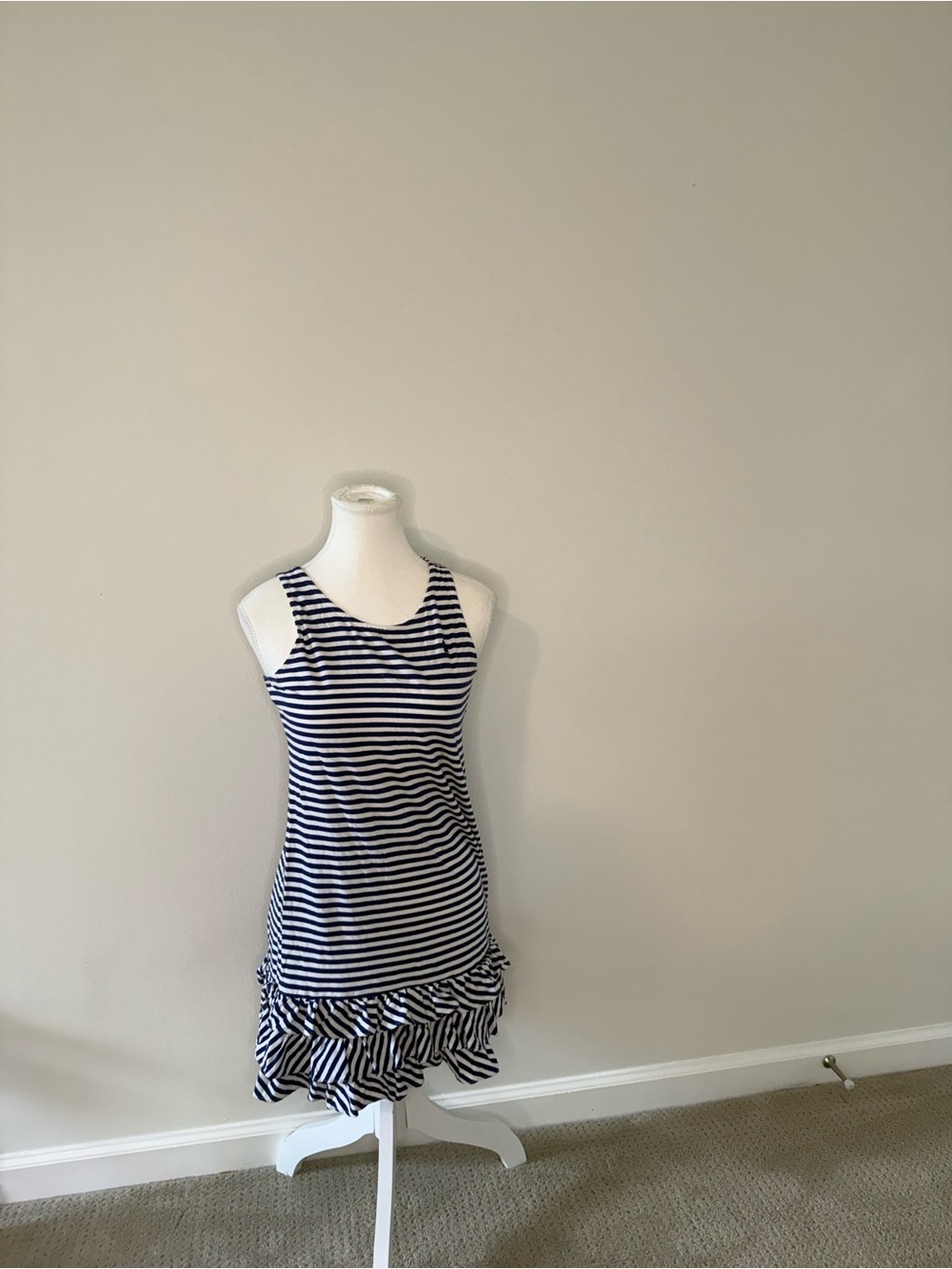 Polo Ralph Lauren Striped Dress With Ruffle Hem